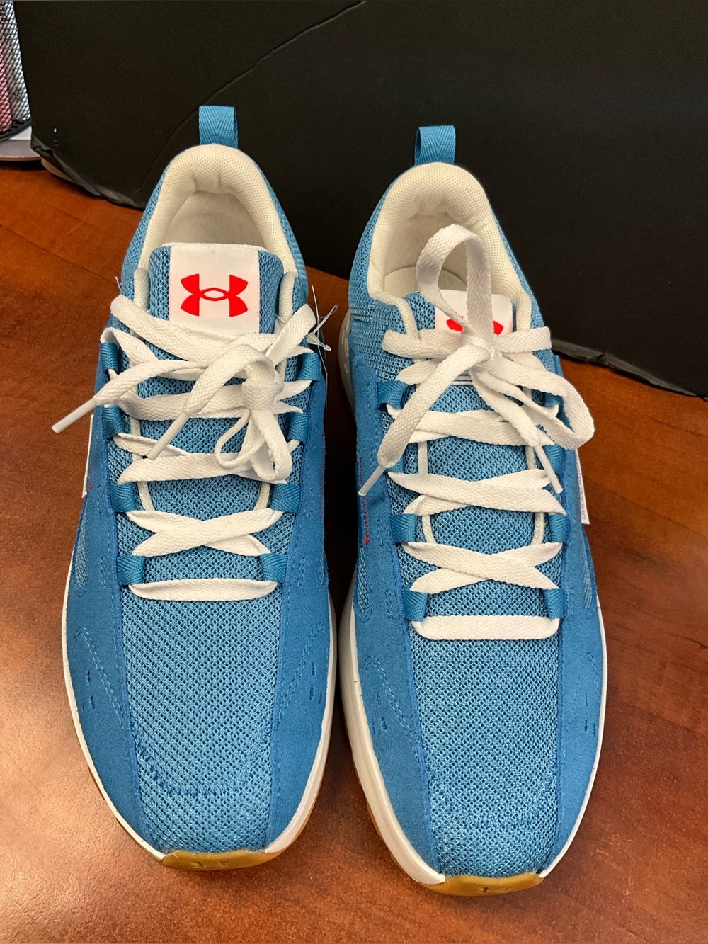 Under Armour Men's Light Blue Athletic Trainers with White Laces